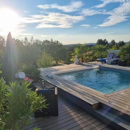 Beautiful Air-conditioned With Pool And Hot Tub Villa Bassillac